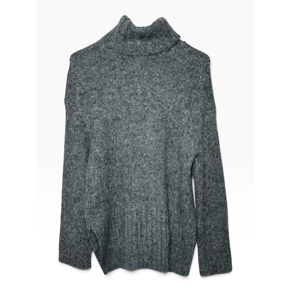 HM Women's Gray Alpaca Blend Turtleneck Oversized Knit Sweater Size XS NEW